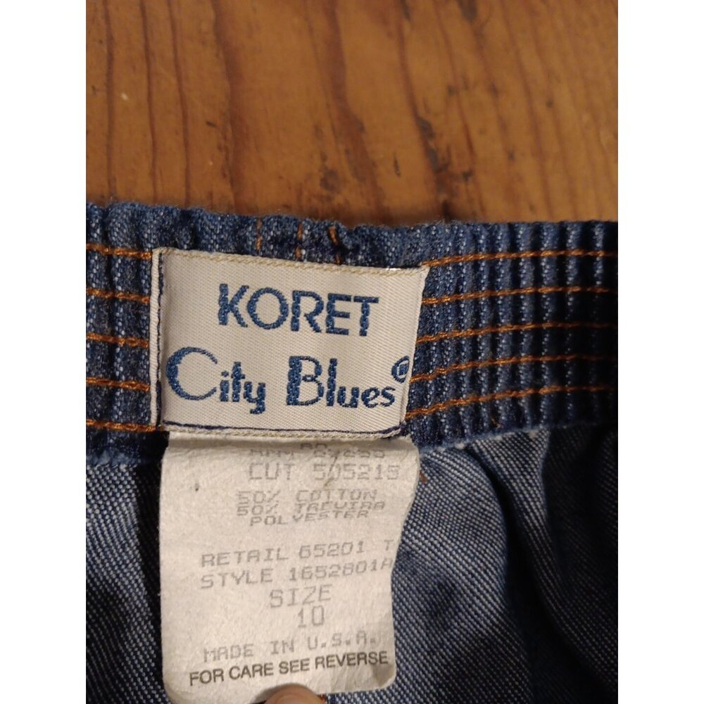Vtg 70s Koret City Blues Denim Skirt Womens 10 Midi Pull On Cotton Trevira USA - Picture 2 of 4